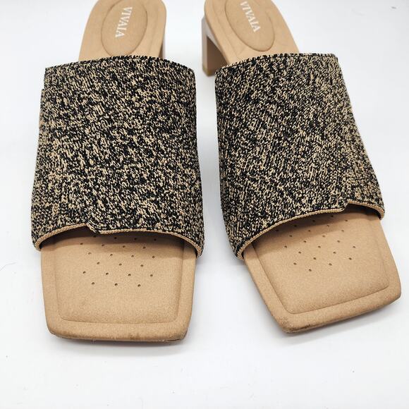 Vivaia Jade Pro Square Toe Block Heel Sandals EU 38.5 US 7.5 Nude Peach Marbled - Picture 3 of 8